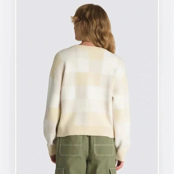 Vans Winter Checker Relaxed Cardigan In Turtledove - Size XL - NWT - Picture 2 of 8
